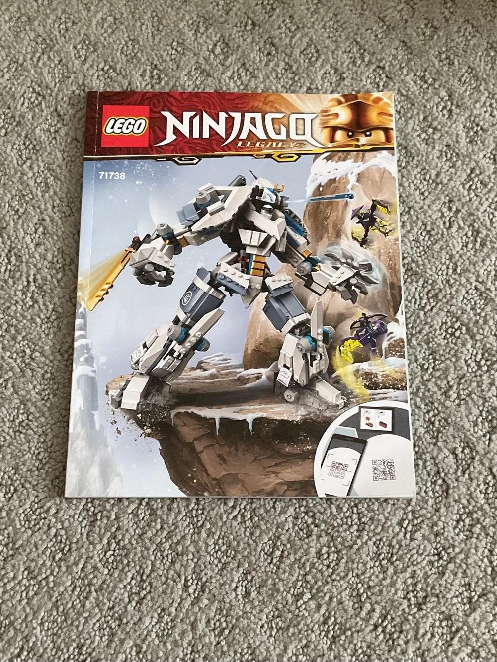 Lego White and Blue Ninjago Mech Robot Buildable Figure